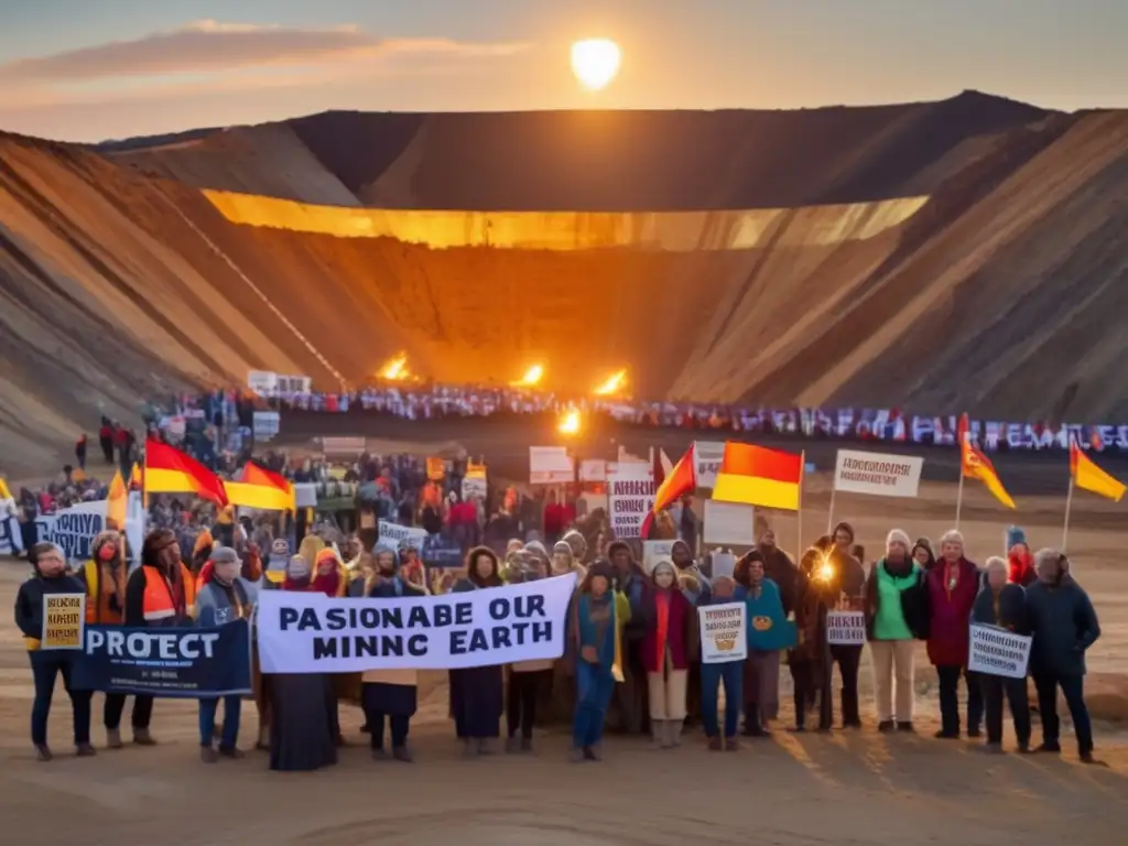 Activistas en mina, protesta por minería sostenible