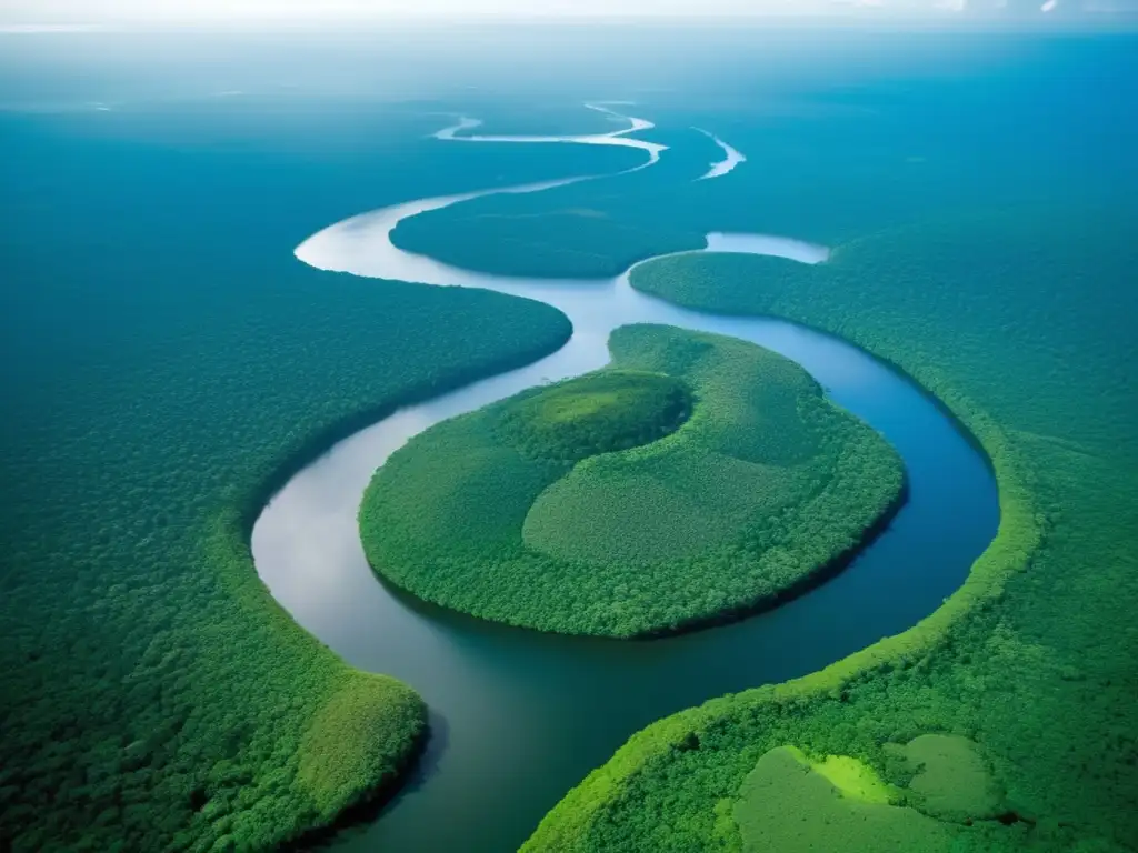 Vista aérea impresionante de la vasta selva amazónica en Sudamérica