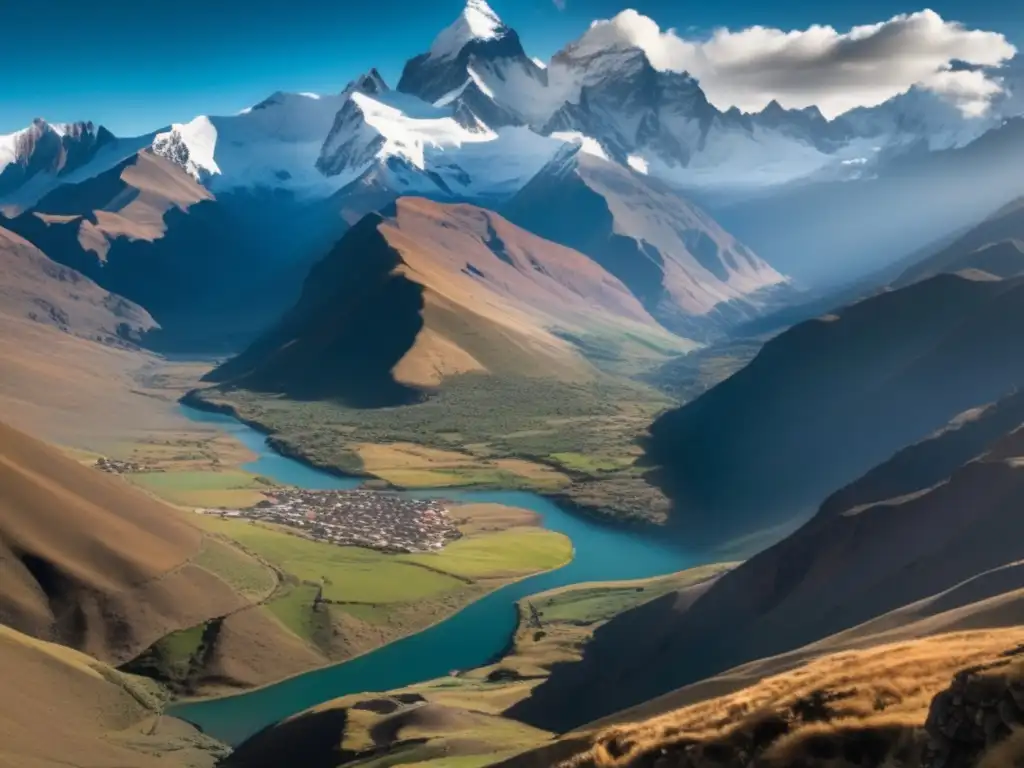 Paisaje impresionante Andes: conflicto territorial minería América