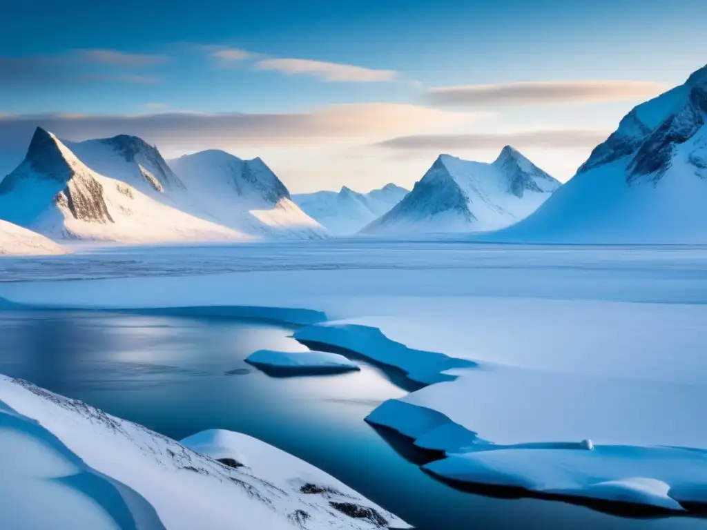 Paisaje helado del Ártico en Noruega