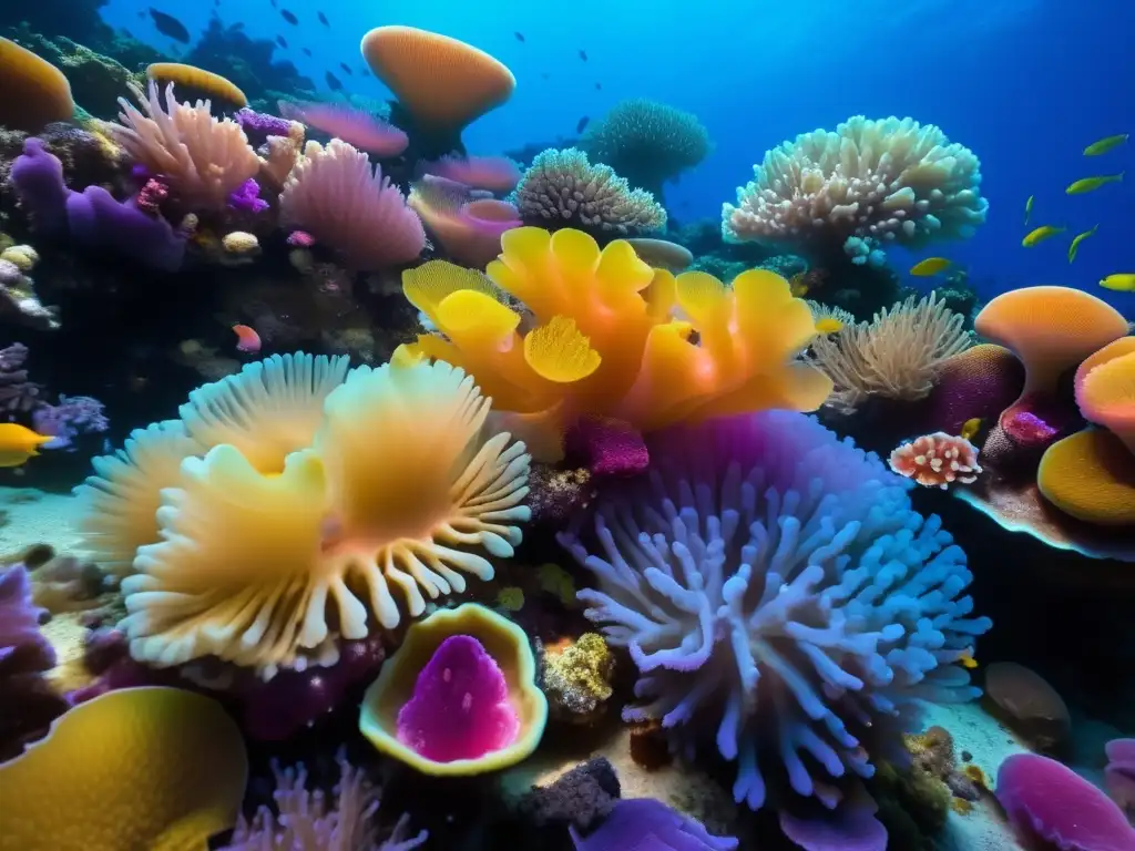 Hermoso arrecife de coral, biodiversidad y colores vibrantes