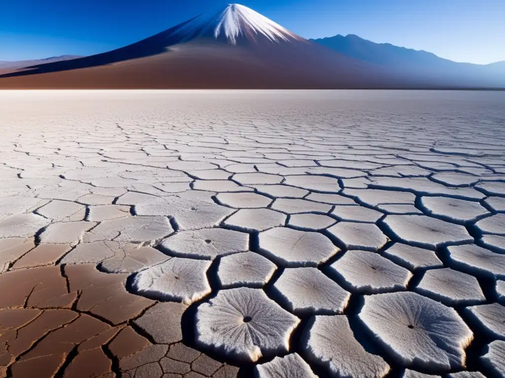 Paisaje desértico en Chile con extracción sostenible de litio