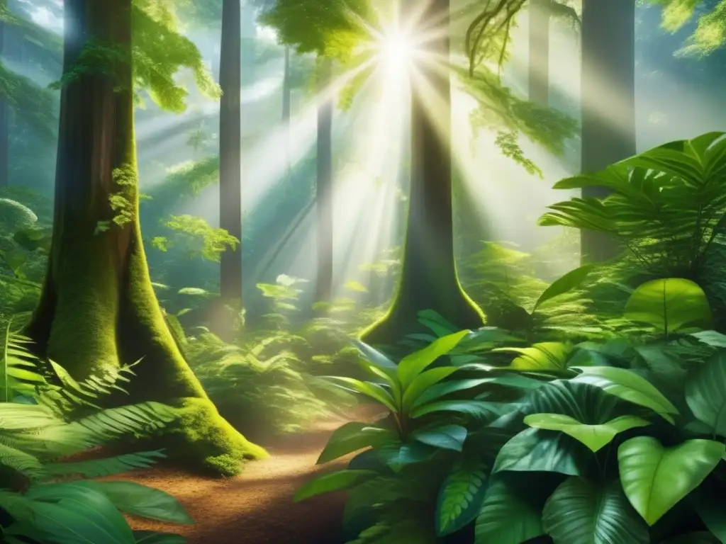 Bosque exuberante con vida y conservación Gestión sostenible de recursos naturales en exuberante bosque con vida