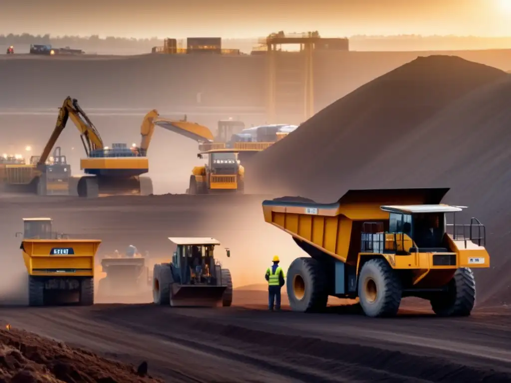 Mineros inspeccionan equipo minero en sitio con impacto revolución digital seguridad minera