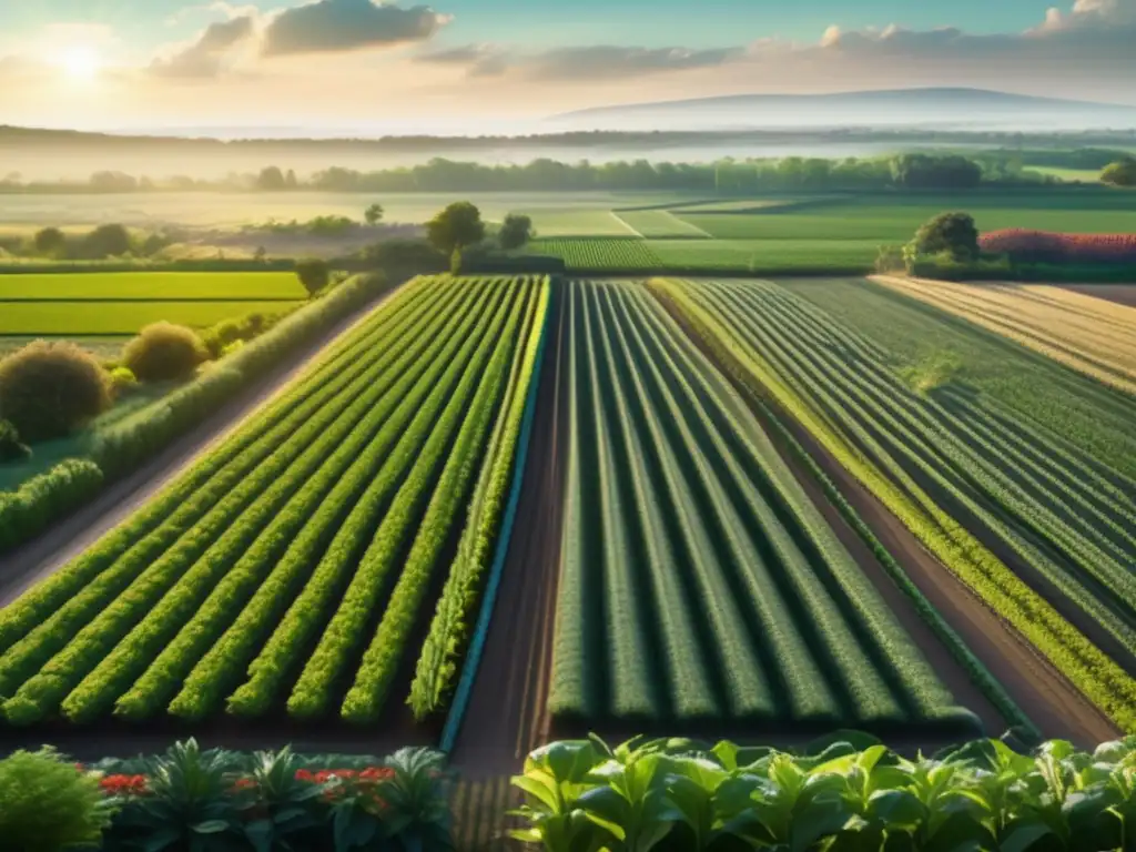 Paisaje verde con cultivos sostenibles: el cambio revolucionario