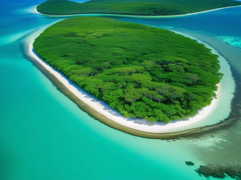 Impacto minería manglares Caribe: vista aérea impresionante de la vibrante costa Caribeña con manglares exuberantes y agua cristalina