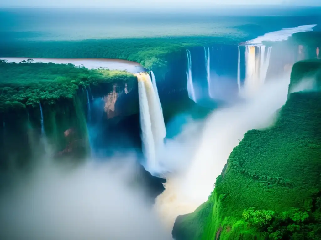 Impacto minería bauxita en Guyana: poderosa cascada Kaieteur Falls, bosque tropical, barco, turismo