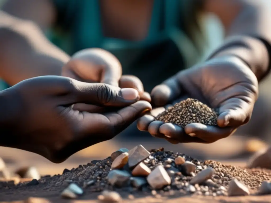 Derechos consumidor minerales conflicto: Joyería simboliza conexión entre consumidor y minero, contrastando realidades