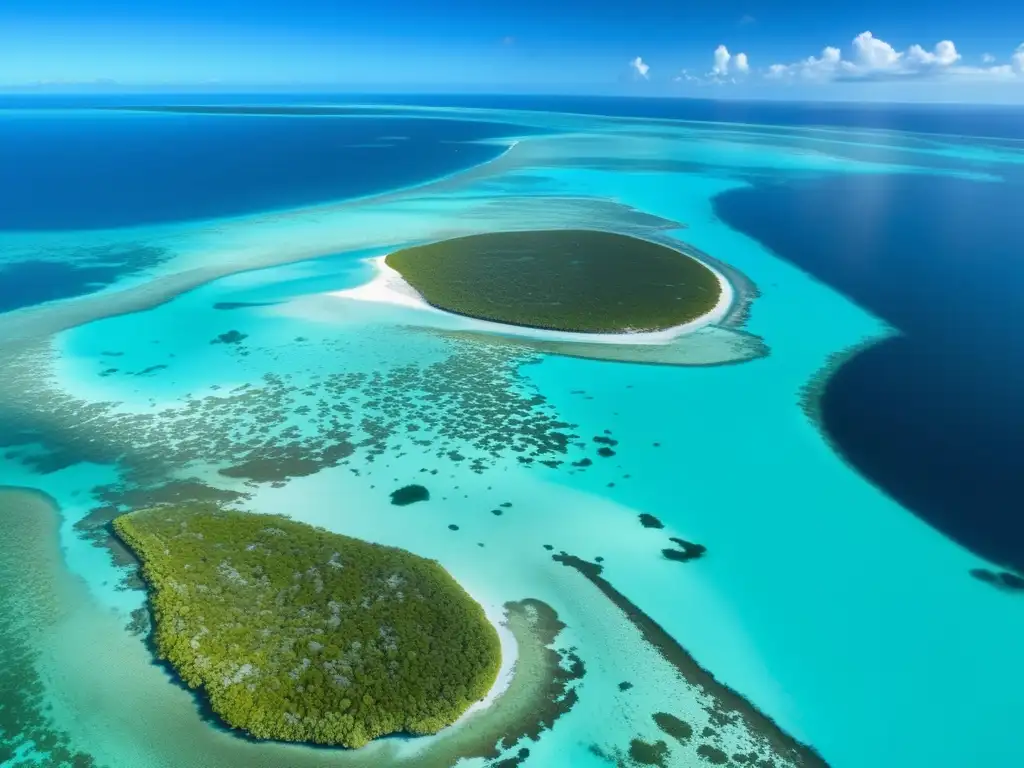 Impacto ambiental extracción fosfatos cayos Florida: Prístinas aguas turquesas, arrecifes de coral vibrantes y contraste impactante