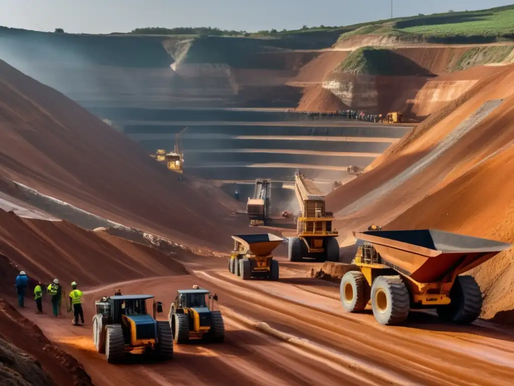 Mineros operando maquinaria en mina de cobre en Portugal (Regulaciones mineras Portugal cobre)