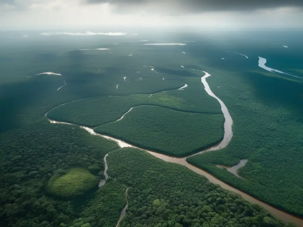 Impacto de la minería en la Amazonía: Muestra la devastación de la selva por la extracción de minerales y sus consecuencias ambientales