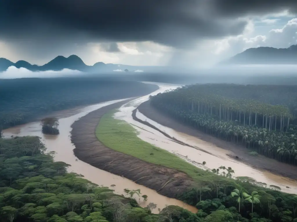 Impacto ambiental de la minería sostenible en devastada selva deforestada