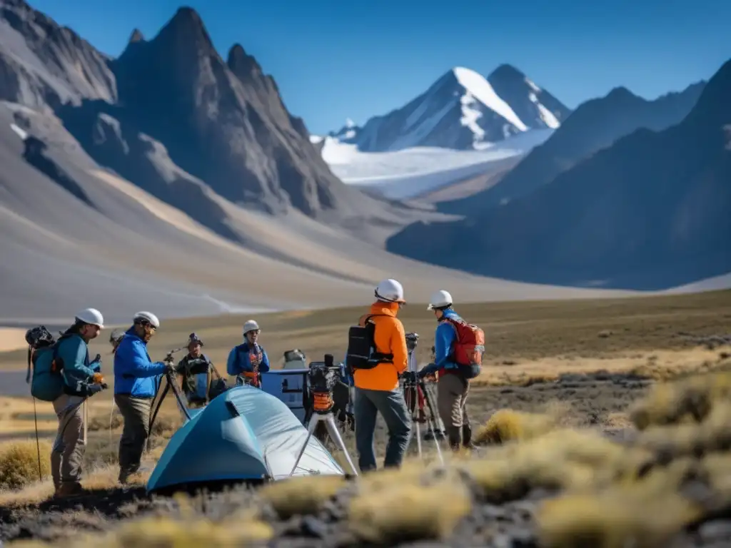 Geofísicos recolectan datos en montañas - Interpretación de datos geofísicos minerales