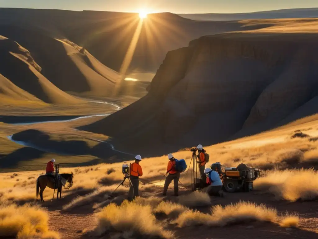 Equipo de geofísicos trabajando en campo