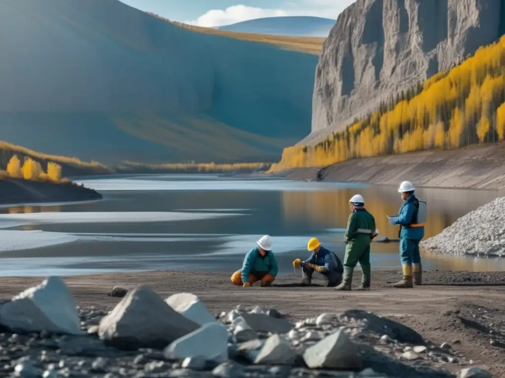 Historia y descubrimiento de yacimientos de platino en Rusia: Geólogos analizan muestras de rocas en mina de platino