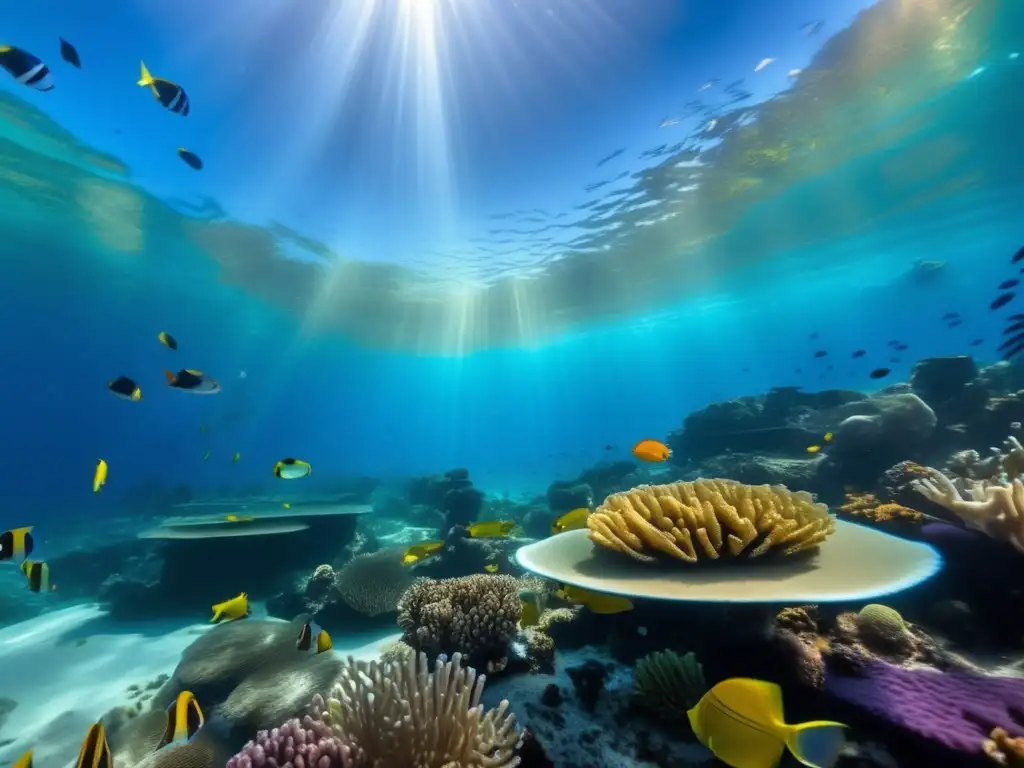 Maravillosa escena submarina con tecnología robótica Exploración marina: Tecnologías sostenibles para exploración minera