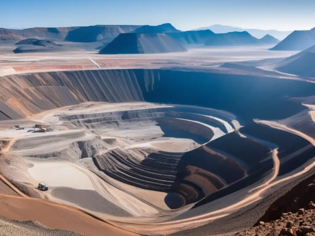 Minería sostenible para transición energética en paisaje árido con mina a cielo abierto y planta de procesamiento