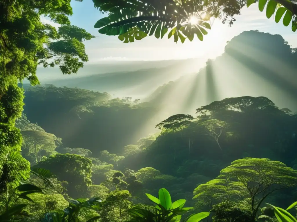 Impacto ambiental de la minería en la Amazonía: exuberante y diversa selva amazónica con río cristalino reflejando su belleza natural