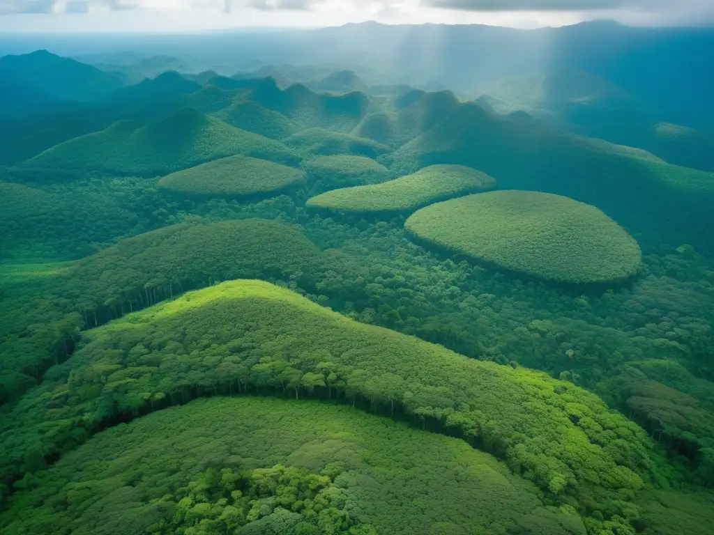 Impacto de minería sostenible en América: exuberante selva tropical con río y flora vibrante