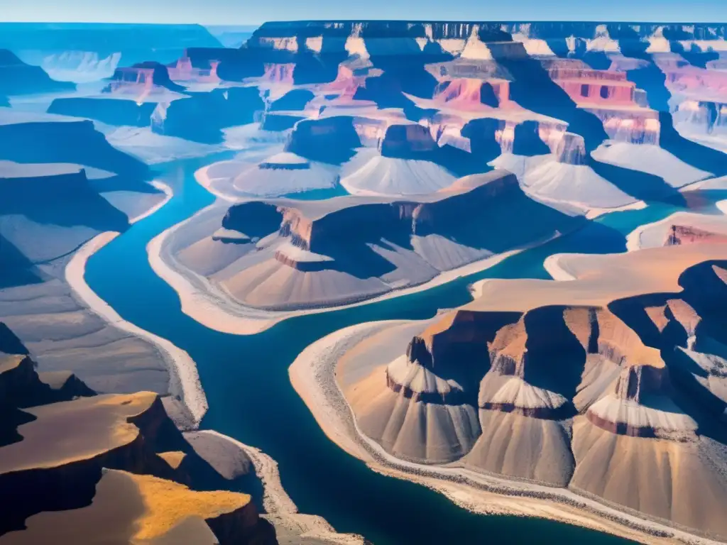 Beneficios del mapeo geológico avanzado: paisaje impresionante con formaciones geológicas y río serpenteante