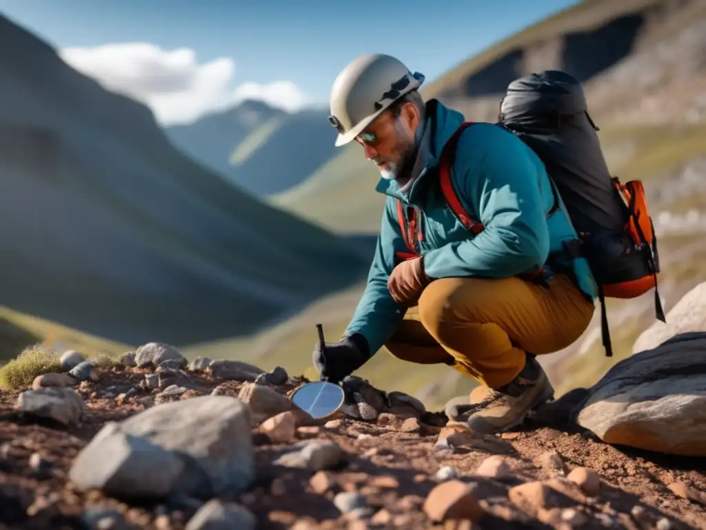 Geólogo en terreno, mapeo geológico, preservación de recursos hídricos subterráneos