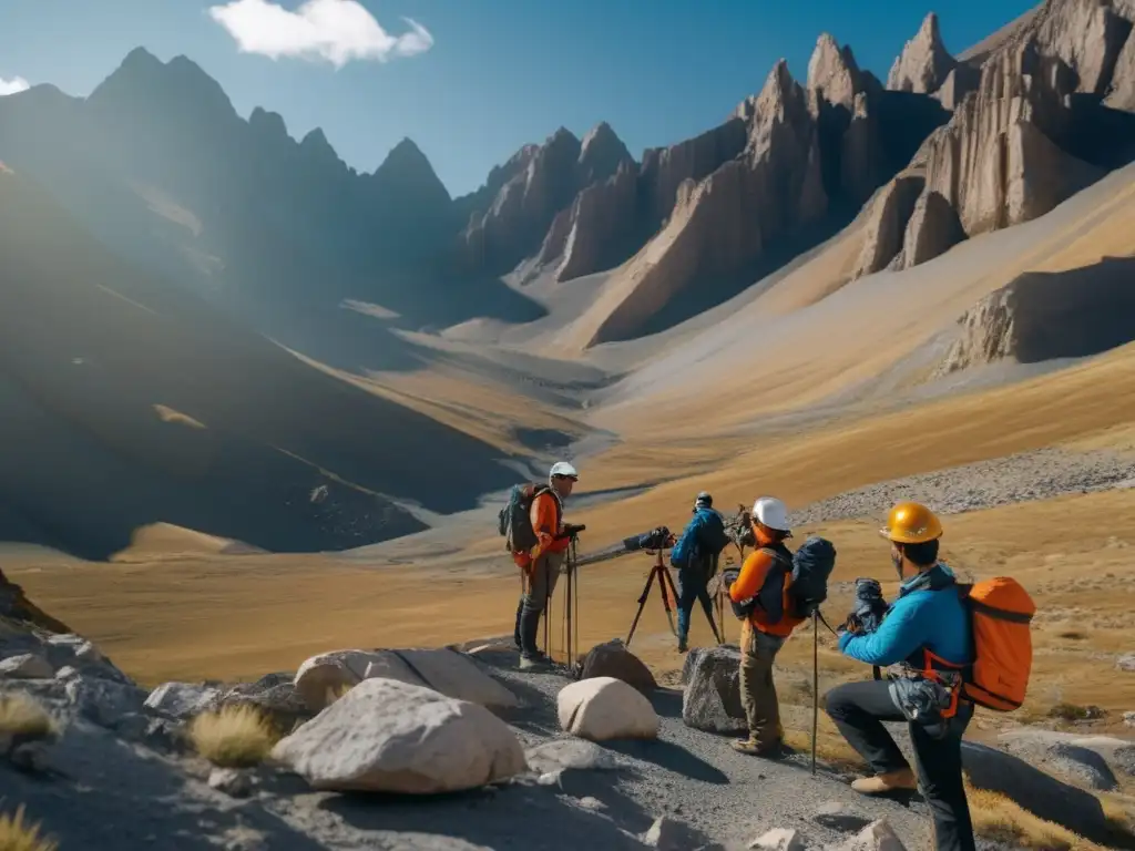 Geólogos en campo con tecnología avanzada: Mapeo geológico y nuevas tecnologías