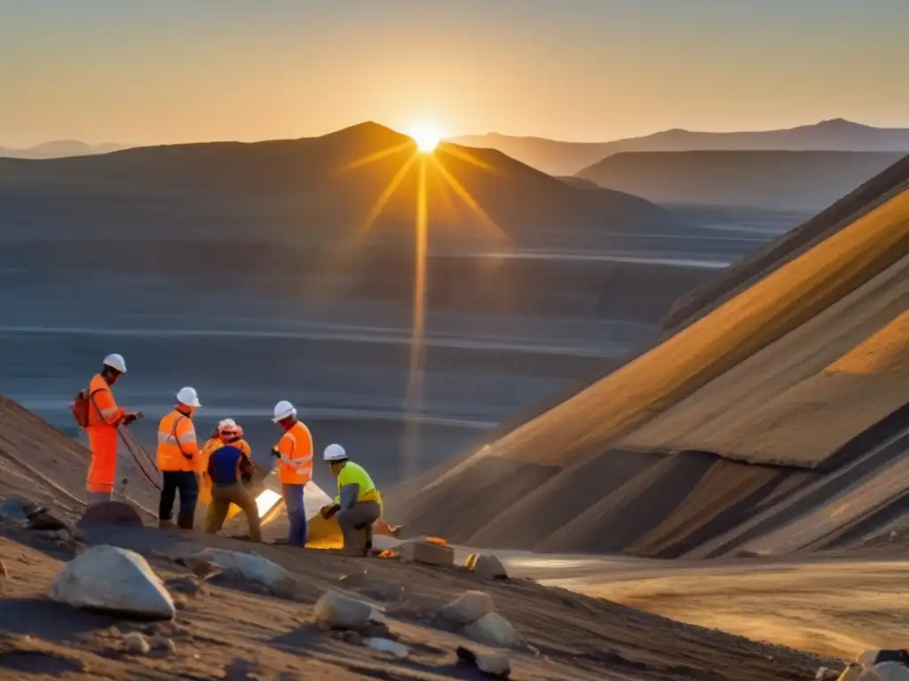 Profesionales en minería y geología utilizan técnicas sostenibles en un impresionante paisaje minero