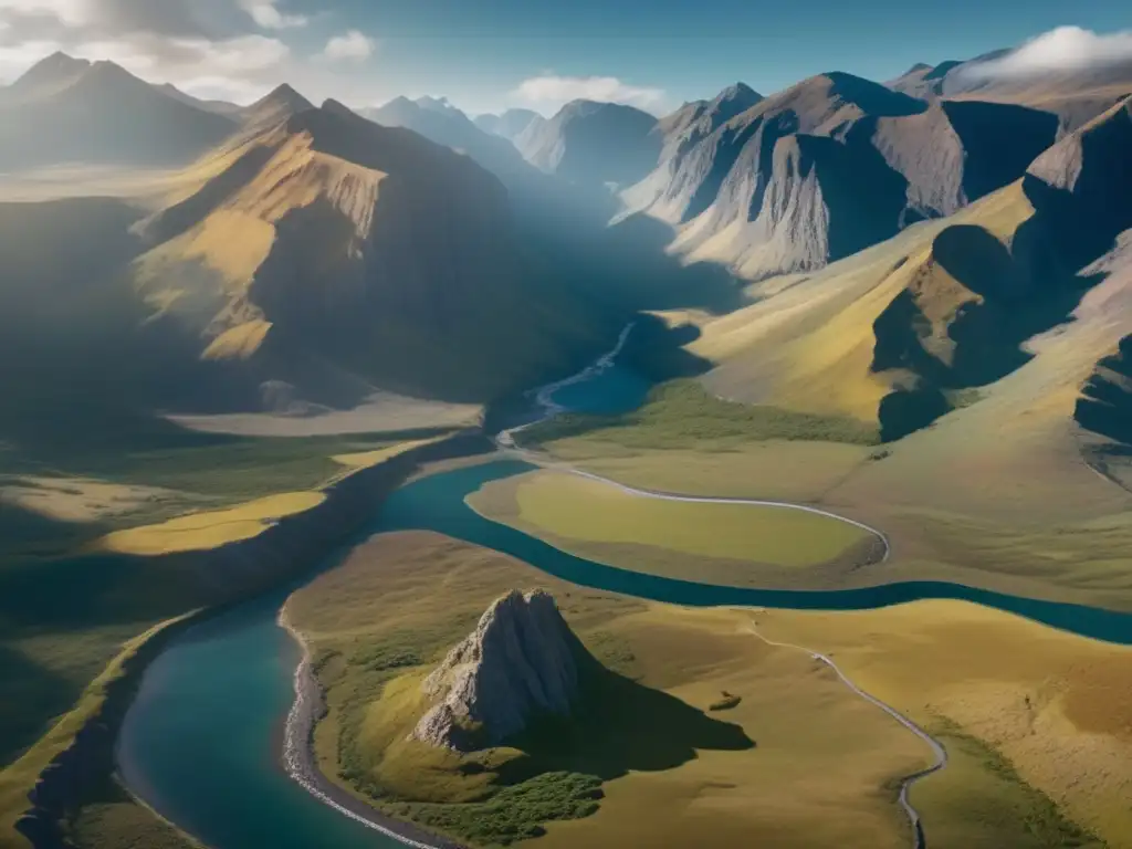 Herramientas de mapeo geológico sostenible en paisaje remoto con geólogos y naturaleza impresionante