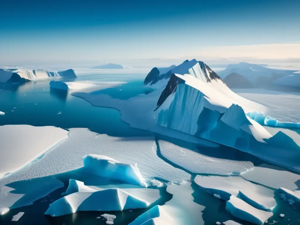 Gestión sostenible de recursos minerales en Groenlandia: paisaje ártico con glaciar imponente y belleza frágil