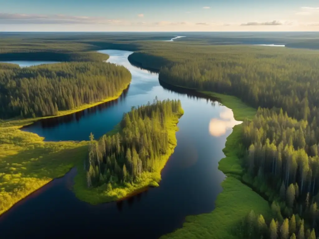 Un paisaje impresionante de bosque boreal en Finlandia, resaltando la importancia de la conservación