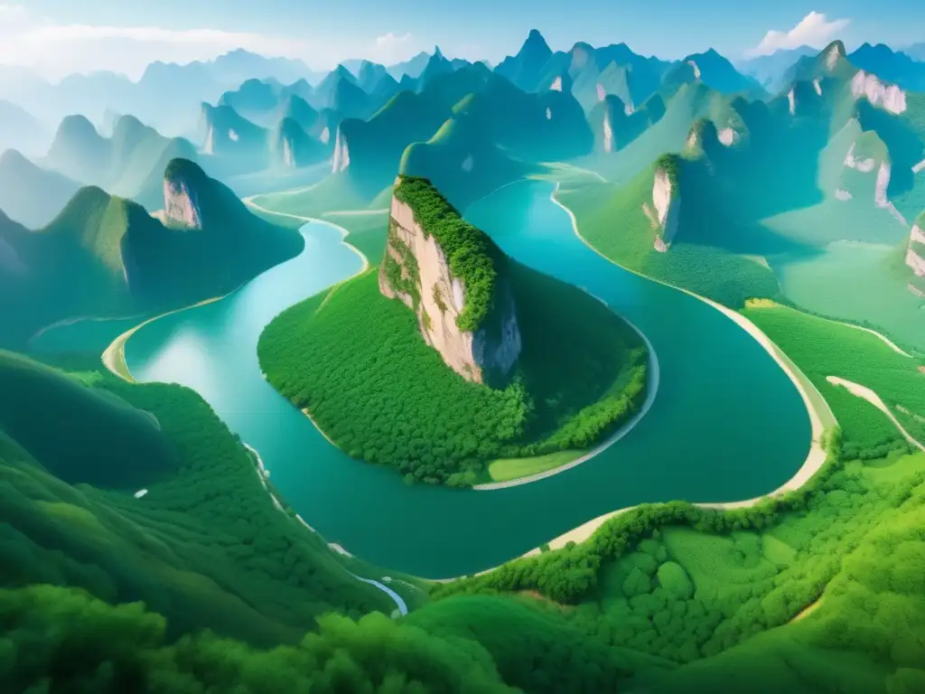 Paisaje montañoso en China: Gestión sostenible de yacimientos de jade en China