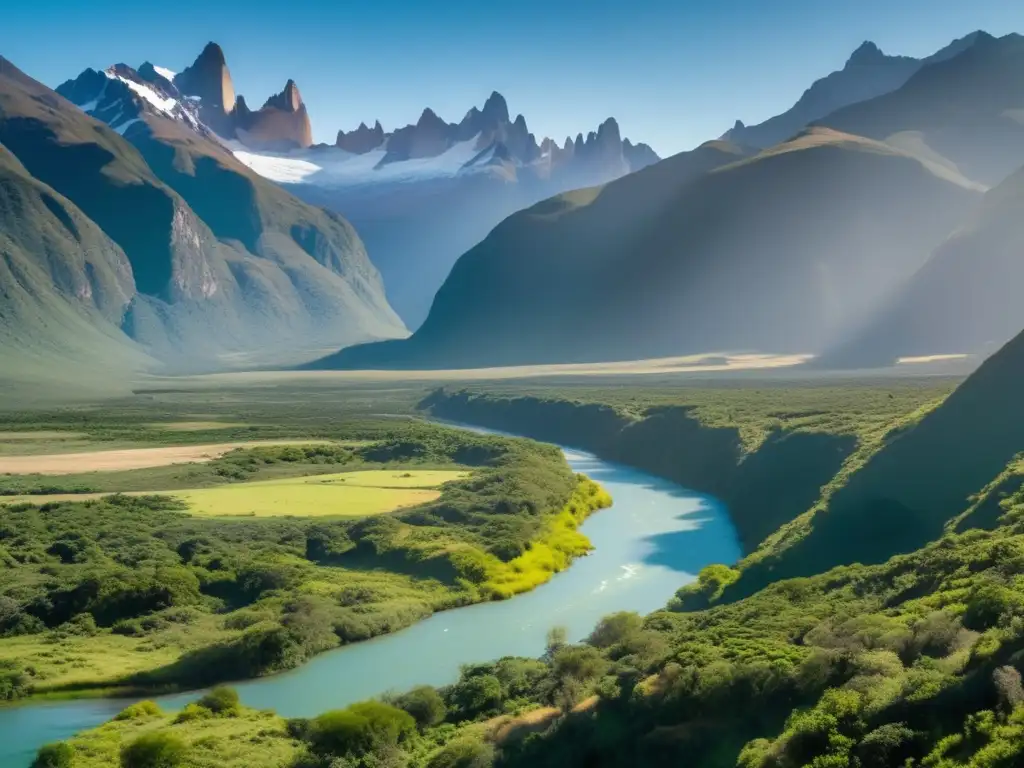 Paisaje impresionante de montañas y río en Argentina - Legislación minera sostenible en Argentina