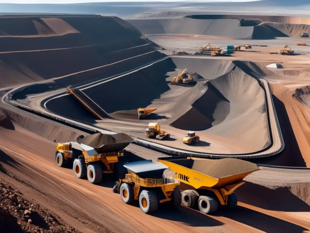 Diversidad en minería sostenible: Vista panorámica de una moderna mina en una remota región montañosa