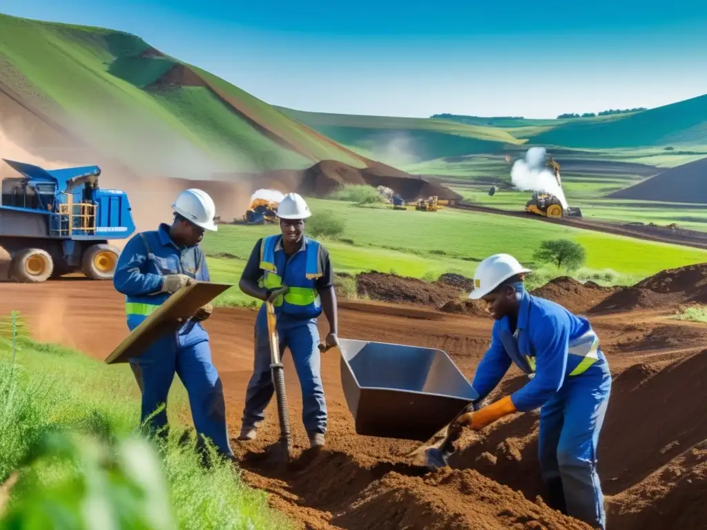 Profesionales en minería sostenible: jóvenes entusiastas trabajando en equipo