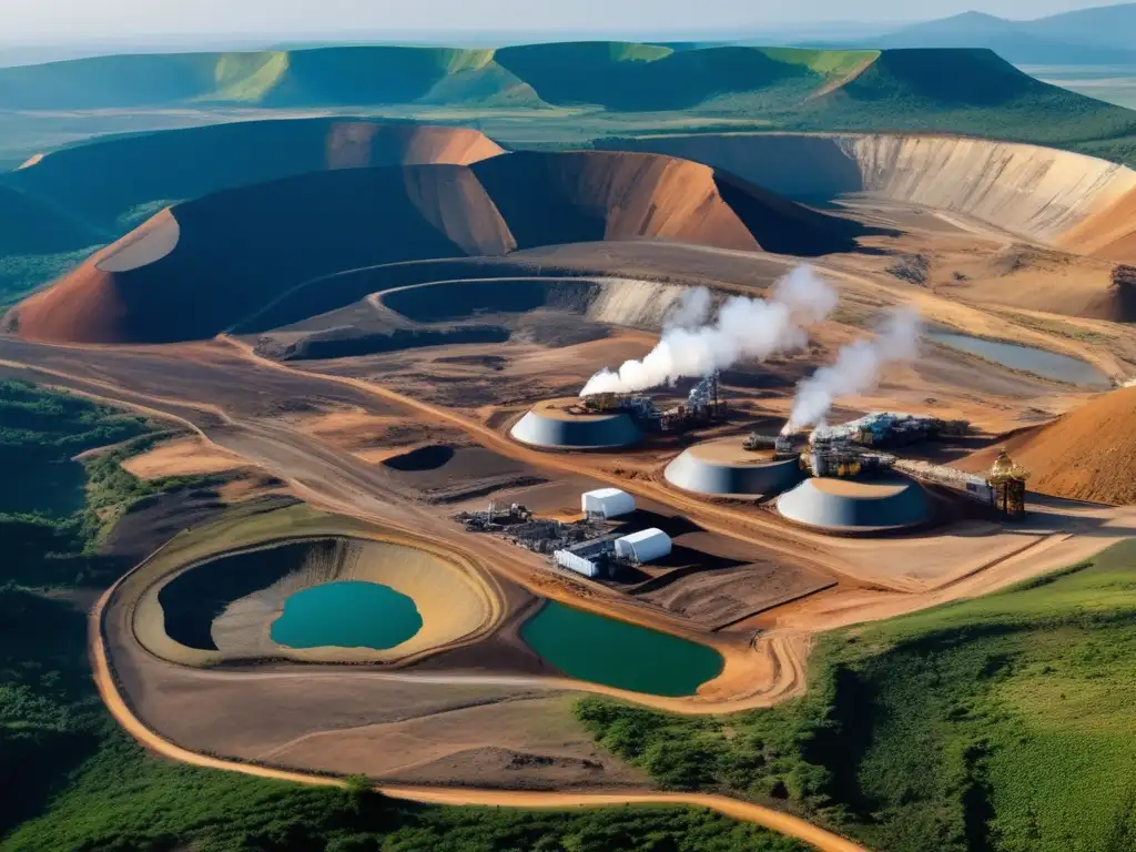 Vista aérea de una operación minera sostenible: Técnicas sostenibles de explotación minera en armonía con la naturaleza