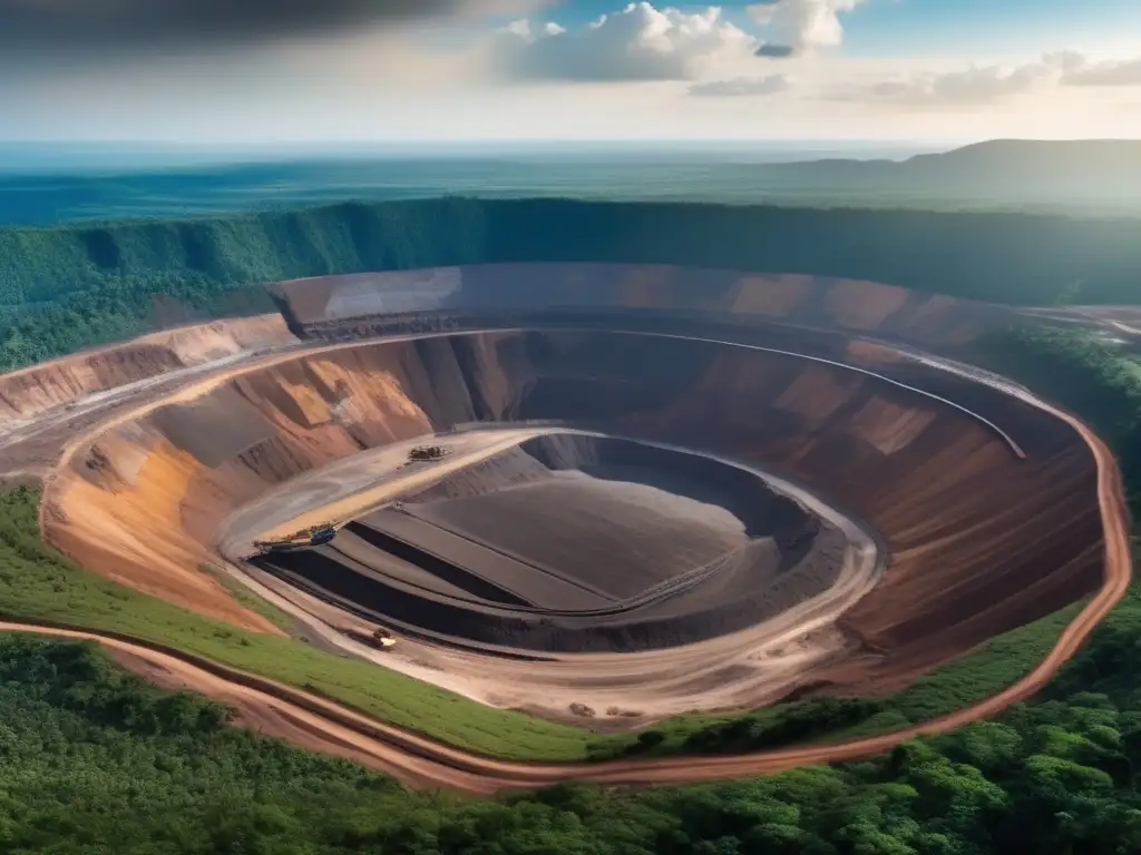 Impacto social de la minería en América Latina: Vista panorámica de una mina en la selva amazónica