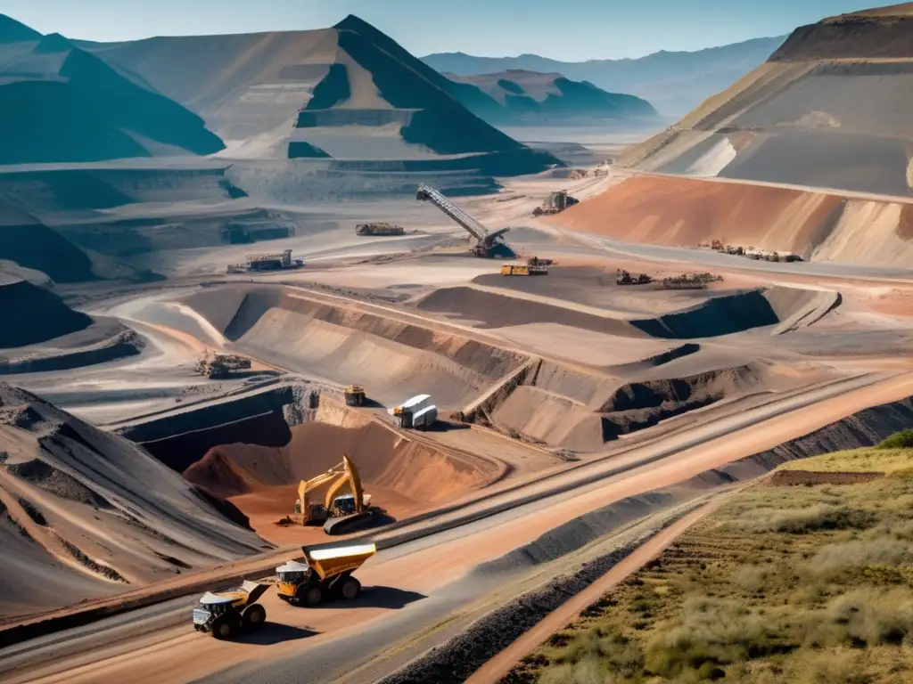 Impacto ambiental de la minería en una mina de cobre en Sudamérica