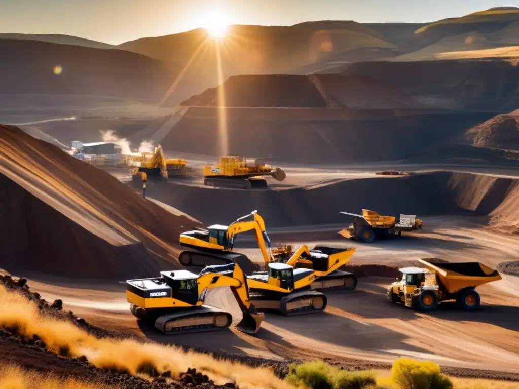 Tecnología para minería sostenible en paisaje montañoso y mina moderna