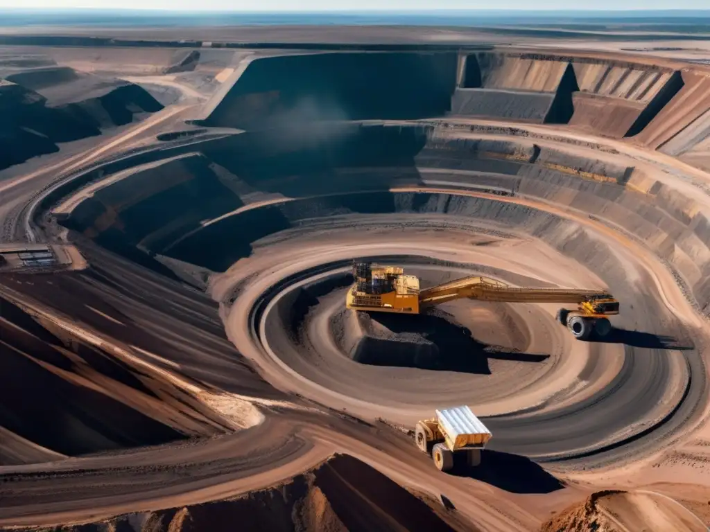 Mina a cielo abierto con drones y maquinaria Técnicas de mapeo 3D en minería: mina abierta con maquinaria, drones y monitoreo avanzado