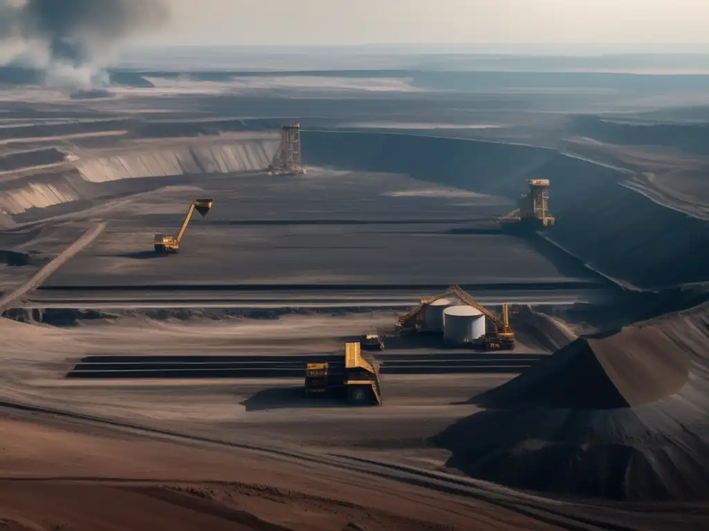 Paisaje minero con maquinaria y mineros Mineria sostenible: paisaje minero, maquinaria, contaminacion, mineros y la realidad de la industria minera