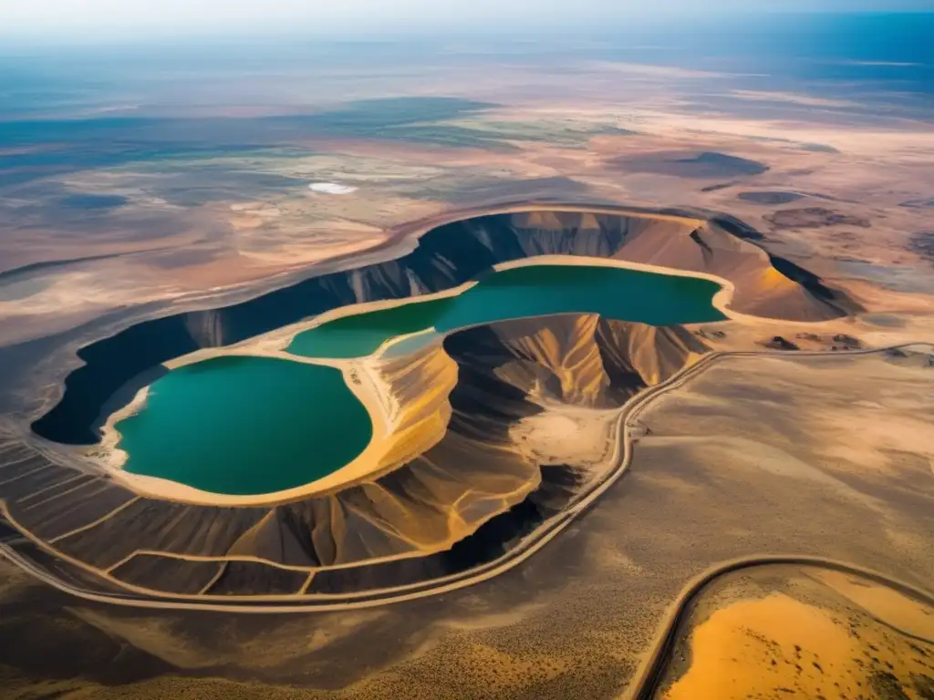 Ley minera en África: Impresionante paisaje minero que muestra la vastedad de la industria y la belleza de la sabana africana