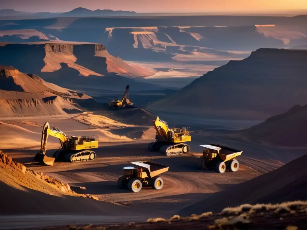 Paisaje minero al atardecer: Estándares éticos en empresas mineras