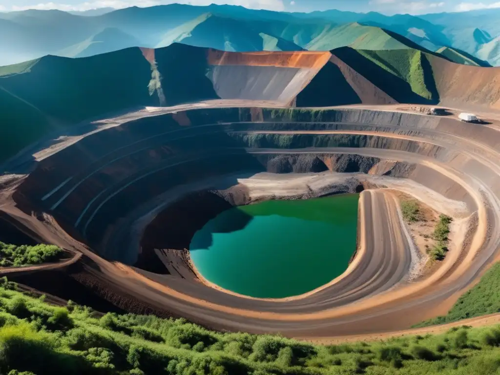 Vista panorámica de mina en los Andes: Minería sostenible en América