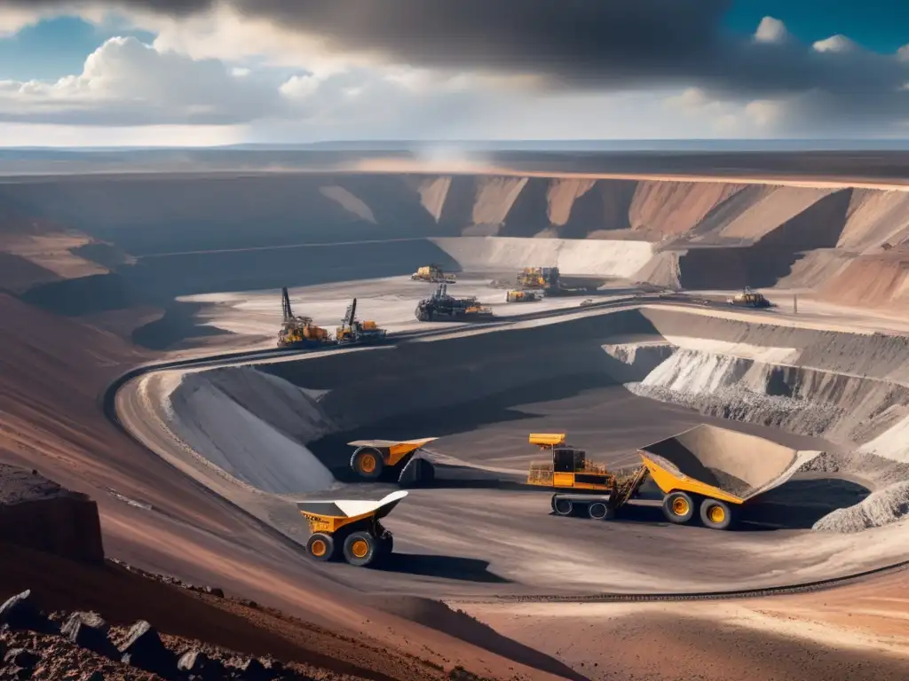 Gestión sostenible de minerales de tierras raras en una mina a cielo abierto con paisaje remoto y técnicas innovadoras de extracción