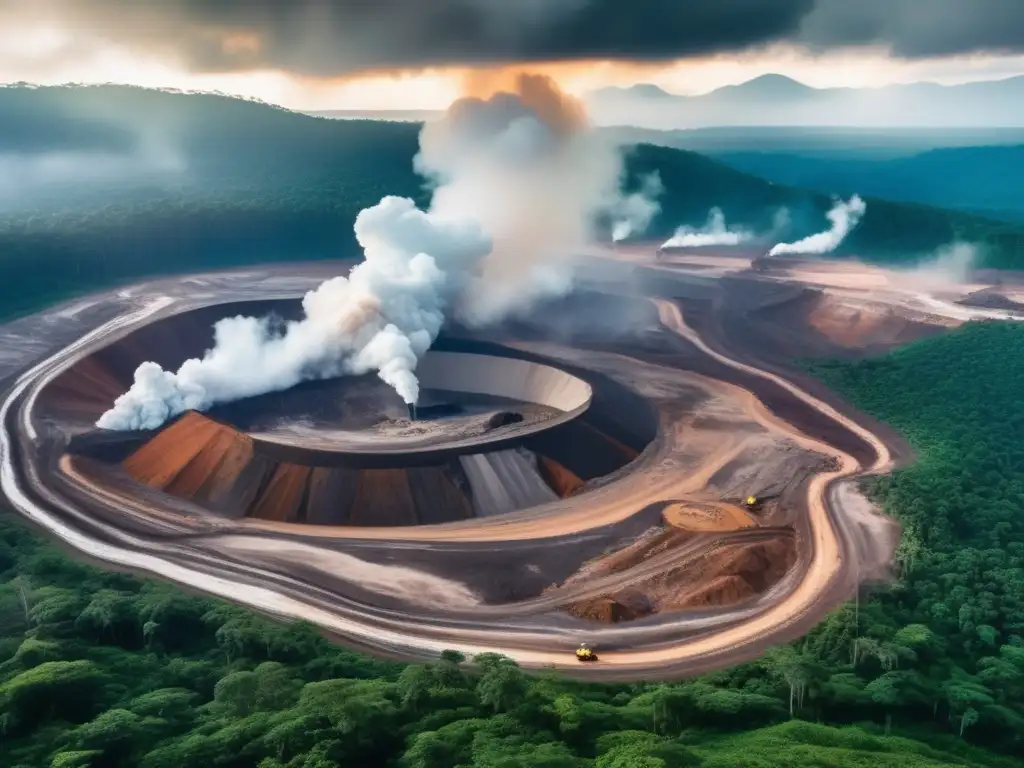 Impacto minería sostenible: mina, deforestación, contaminación