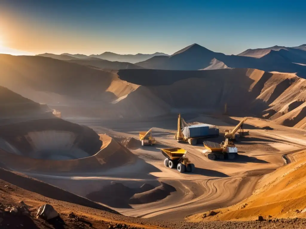 Tecnologías de detección de minerales eficaces en impresionante mina rodeada de montañas