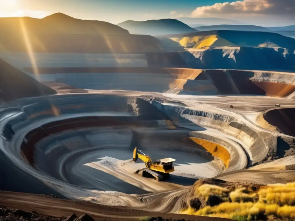 Impacto ambiental de la minería en paisaje de mina y naturaleza