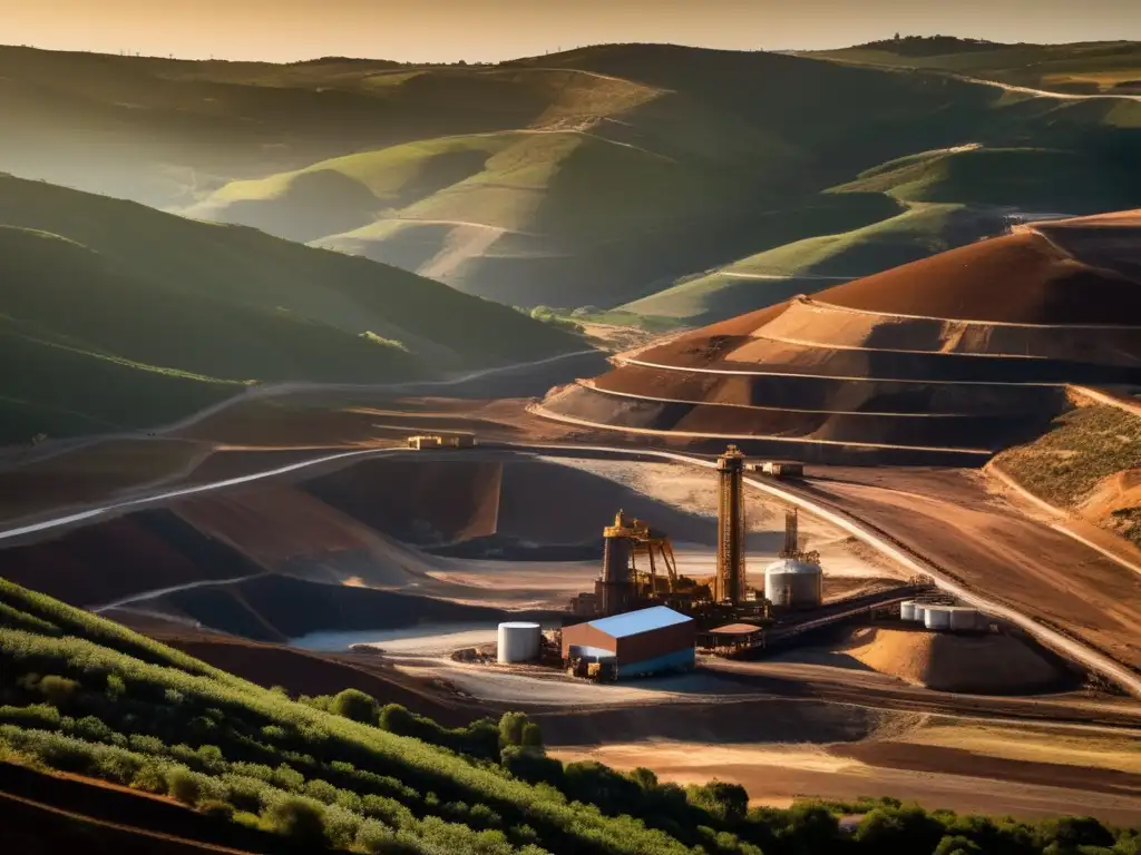 Paisaje impresionante de la región minera de Portugal, con colinas y valles