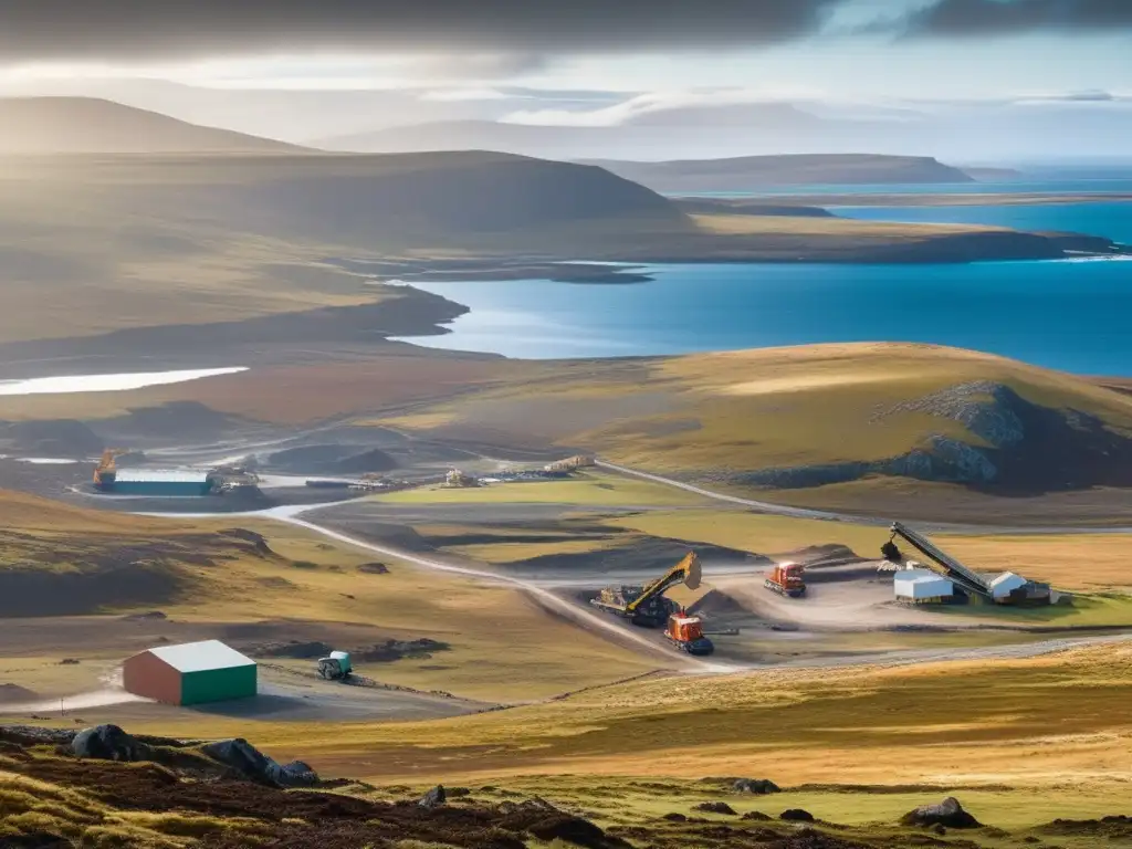 Impacto económico de la minería en las Islas Falkland: paisaje impresionante y mina en operación