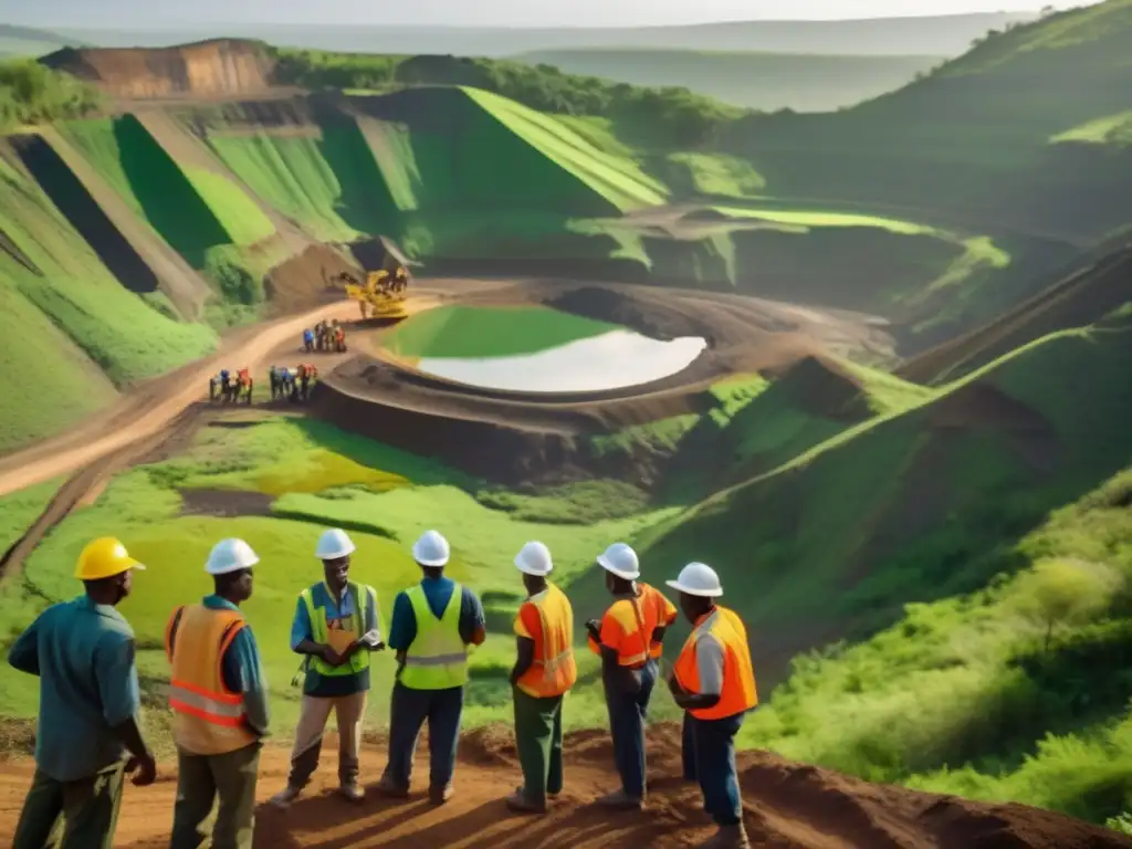 Impacto social de la minería sostenible en comunidad diversa trabajando con respeto y colaboración